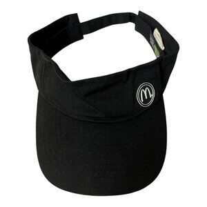 McDonald’s Black Adjustable Visor Hat – 100% Recycled Polyester – Employee Unifo
